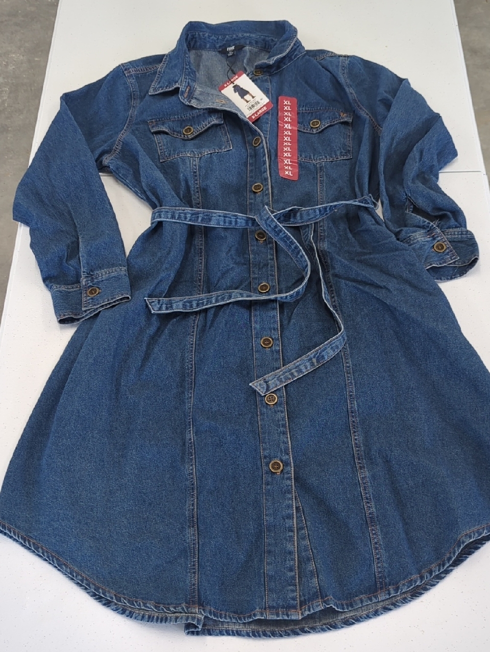 Frye Dark Blue Denim Dress with Belt